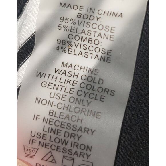 Vince Camuto Viscose Slip Medium Stripe Dress Kenya White & Black - Picture 4 of 4